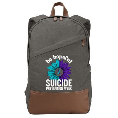 Be Hopeful Suicide Prevention Week Cotton Canvas Backpack