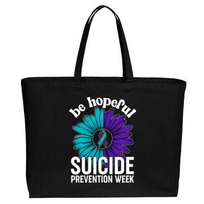 Be Hopeful Suicide Prevention Week Cotton Canvas Jumbo Tote