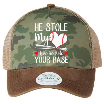 Baseball He Stole My Heart Like He Stole Your Base Legacy Tie Dye Trucker Hat