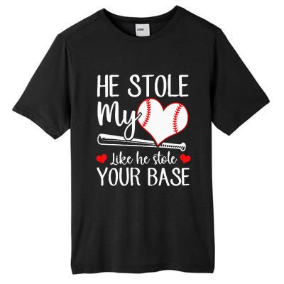 Baseball He Stole My Heart Like He Stole Your Base Tall Fusion ChromaSoft Performance T-Shirt