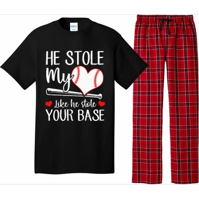 Baseball He Stole My Heart Like He Stole Your Base Pajama Set