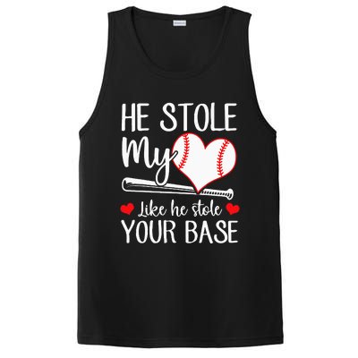 Baseball He Stole My Heart Like He Stole Your Base PosiCharge Competitor Tank