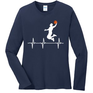 Basketball Heartbeat Shirts For Men Ladies Long Sleeve Shirt