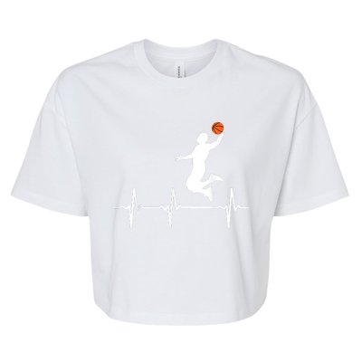 Basketball Heartbeat Shirts For Men Bella+Canvas Jersey Crop Tee