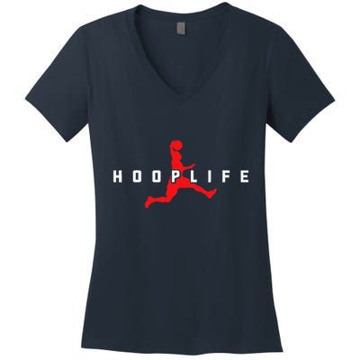 Basketball Hoop Sports Bball Coach Baller Basketball Player Women's V-Neck T-Shirt