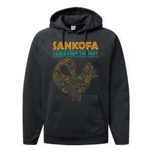 Black History Sankofa African Bird Juneteenth Performance Fleece Hoodie