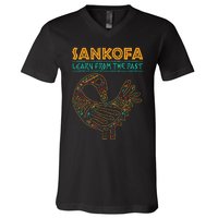 Black History Sankofa African Bird Juneteenth V-Neck T-Shirt