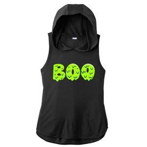 Boo Halloween Slime Ladies PosiCharge Tri-Blend Wicking Draft Hoodie Tank