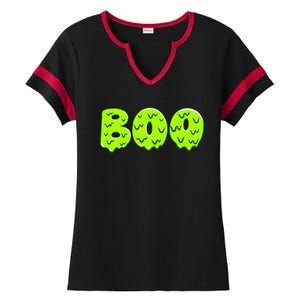 Boo Halloween Slime Ladies Halftime Notch Neck Tee