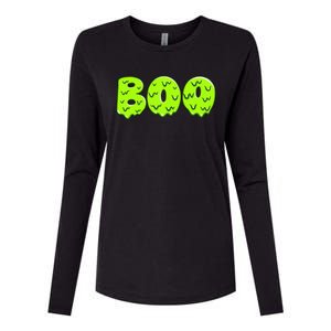 Boo Halloween Slime Womens Cotton Relaxed Long Sleeve T-Shirt