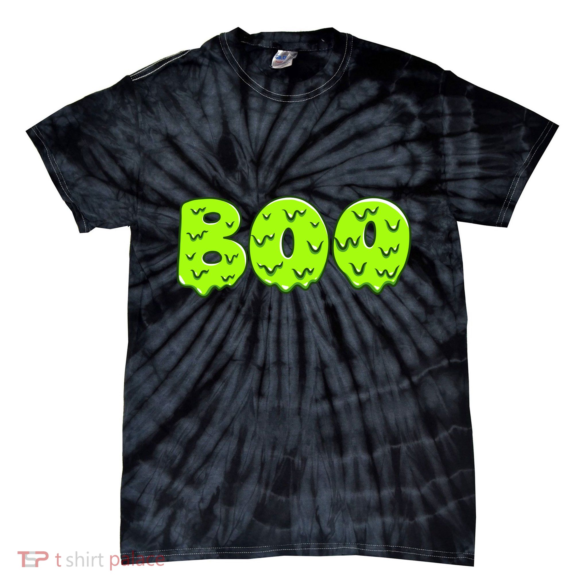Boo Halloween Slime Tie-Dye T-Shirt