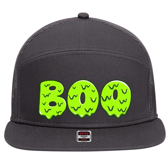 Boo Halloween Slime 7 Panel Mesh Trucker Snapback Hat