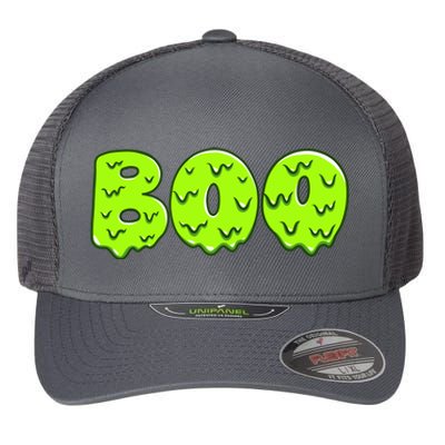 Boo Halloween Slime Flexfit Unipanel Trucker Cap