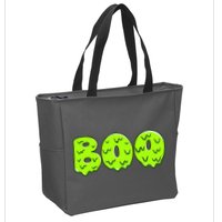 Boo Halloween Slime Zip Tote Bag