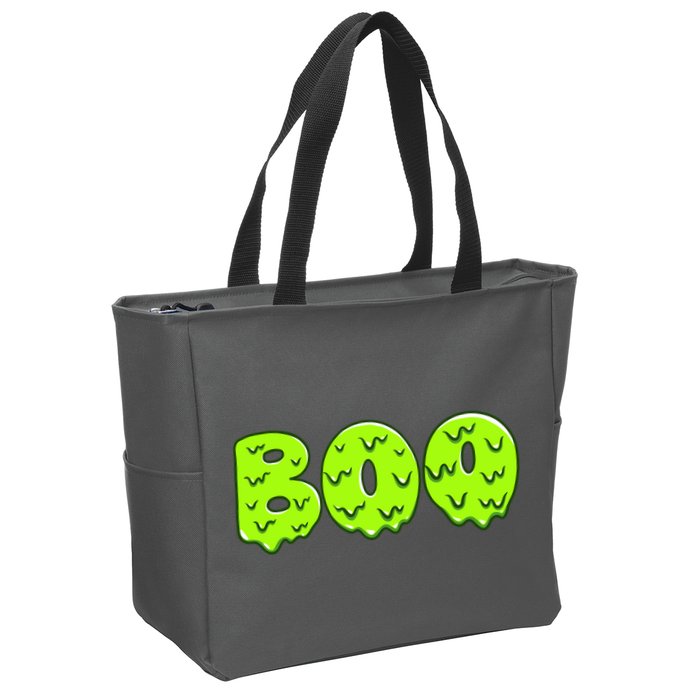 Boo Halloween Slime Zip Tote Bag