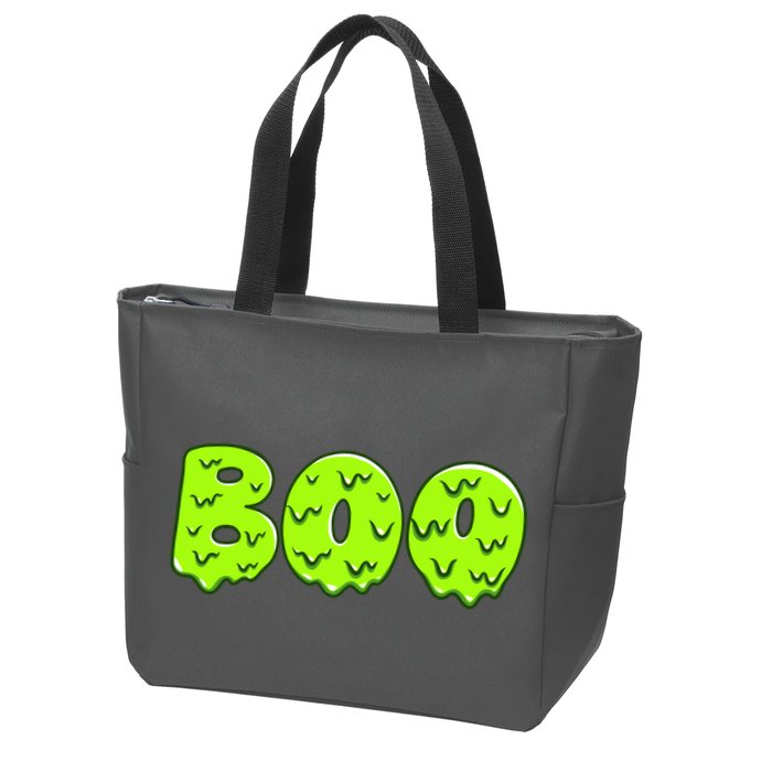 Boo Halloween Slime Zip Tote Bag