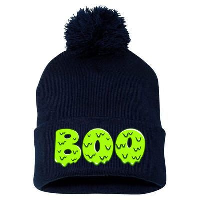 Boo Halloween Slime Pom Pom 12in Knit Beanie