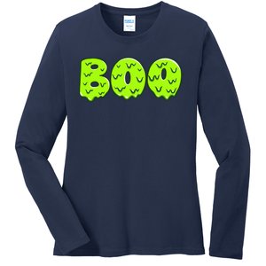 Boo Halloween Slime Ladies Long Sleeve Shirt