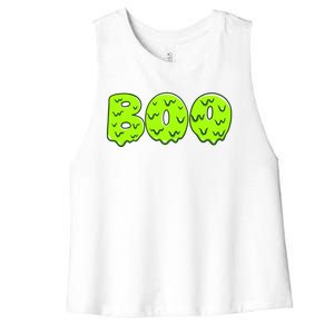 Boo Halloween Slime Women's Racerback Cropped Tank