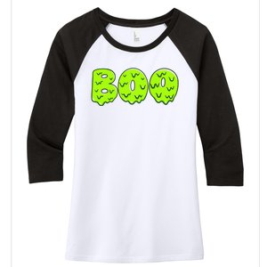 Boo Halloween Slime Women's Tri-Blend 3/4-Sleeve Raglan Shirt