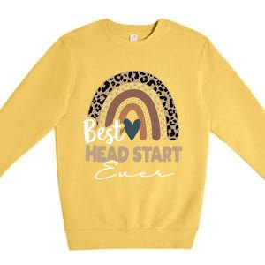 Best Head Start Ever Boho Rainbow Teacher Appreciation Gift Premium Crewneck Sweatshirt