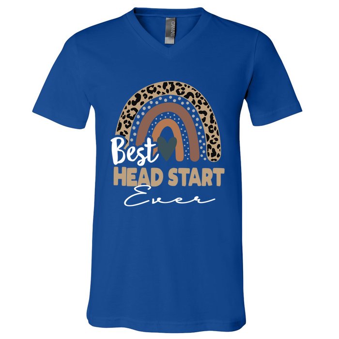 Best Head Start Ever Boho Rainbow Teacher Appreciation Gift V-Neck T-Shirt