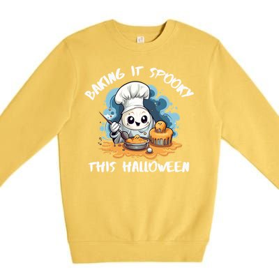 Baking Halloween Season Trick Or Treat Chef Spooky Baker Gift Premium Crewneck Sweatshirt