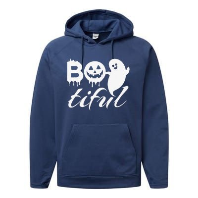 Bootiful Halloween Scary Creepy Spooky Pumpkin Performance Fleece Hoodie