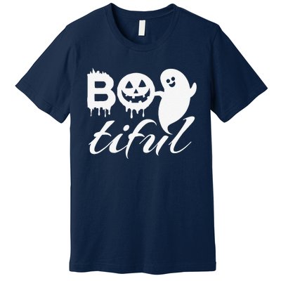 Bootiful Halloween Scary Creepy Spooky Pumpkin Premium T-Shirt