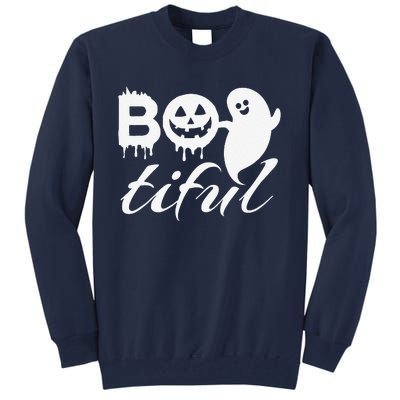 Bootiful Halloween Scary Creepy Spooky Pumpkin Tall Sweatshirt