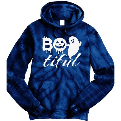 Bootiful Halloween Scary Creepy Spooky Pumpkin Tie Dye Hoodie