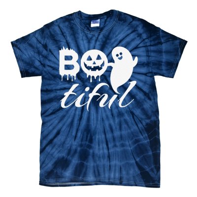 Bootiful Halloween Scary Creepy Spooky Pumpkin Tie-Dye T-Shirt