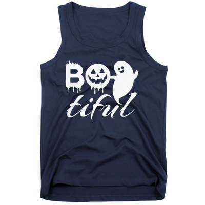 Bootiful Halloween Scary Creepy Spooky Pumpkin Tank Top