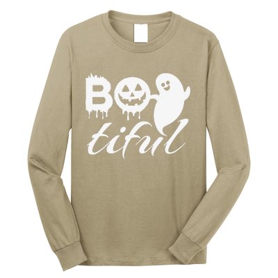 Bootiful Halloween Scary Creepy Spooky Pumpkin Long Sleeve Shirt