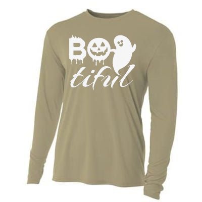 Bootiful Halloween Scary Creepy Spooky Pumpkin Cooling Performance Long Sleeve Crew