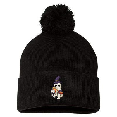 BooJee Halloween Spooky Season Cute Ghost Boujee Boogee Pom Pom 12in Knit Beanie