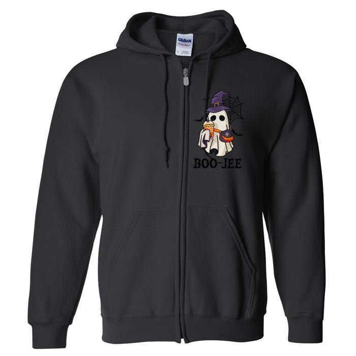 BooJee Halloween Spooky Season Cute Ghost Boujee Boogee Full Zip Hoodie