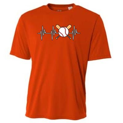 Baseball Heartbeat Sports Player Lover Coach Graphic Gift Cooling Performance Crew T-Shirt