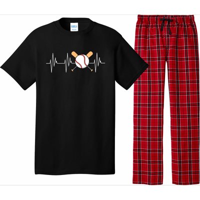 Baseball Heartbeat Sports Player Lover Coach Graphic Gift Pajama Set