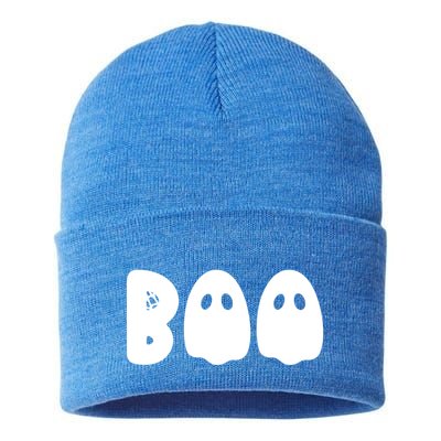 Boo Halloween Spooky Season Ghost Vibes Boo Season Gift Sustainable Knit Beanie