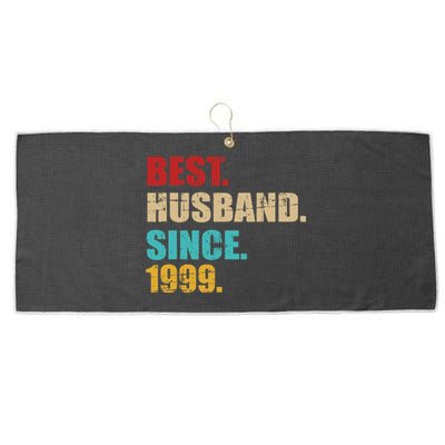 Best Husband Since 1999 For 25th Silver Wedding Anniversary Large Microfiber Waffle Golf Towel