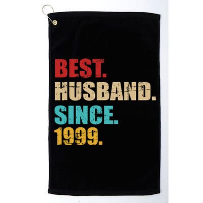 Best Husband Since 1999 For 25th Silver Wedding Anniversary Platinum Collection Golf Towel