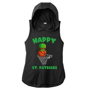 Basketball Happy St Patrick's Day Cute Gift Ladies PosiCharge Tri-Blend Wicking Draft Hoodie Tank