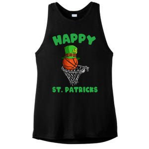 Basketball Happy St Patrick's Day Cute Gift Ladies PosiCharge Tri-Blend Wicking Tank