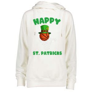 Basketball Happy St Patrick's Day Cute Gift Womens Funnel Neck Pullover Hood