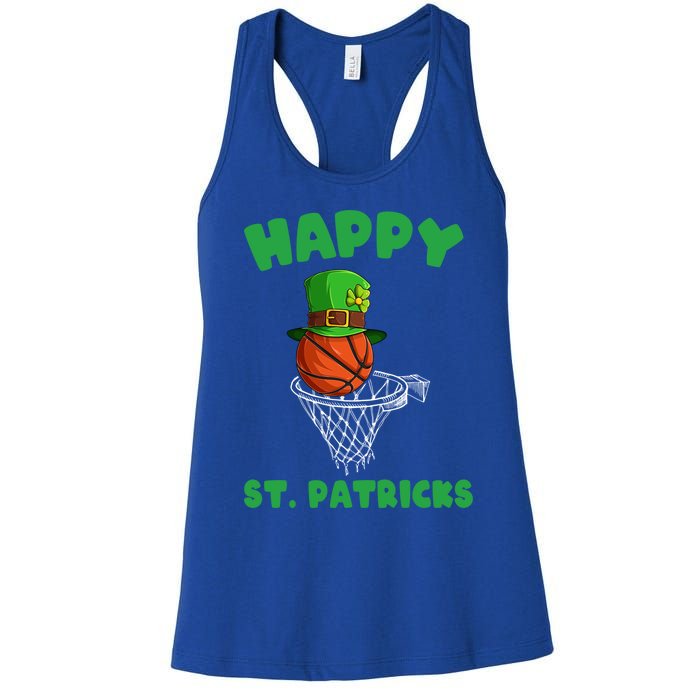 Basketball Happy St Patrick's Day Cute Gift Women's Racerback Tank