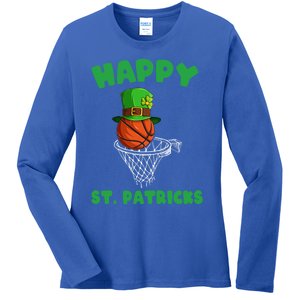 Basketball Happy St Patrick's Day Cute Gift Ladies Long Sleeve Shirt