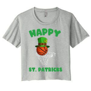 Basketball Happy St Patrick's Day Cute Gift Women's Crop Top Tee