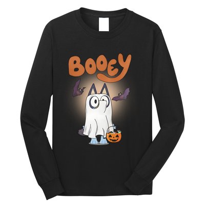 Booey Halloween Spooky Season Funny Boo Dog Ghost Long Sleeve Shirt