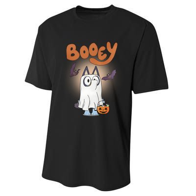 Booey Halloween Spooky Season Funny Boo Dog Ghost Performance Sprint T-Shirt